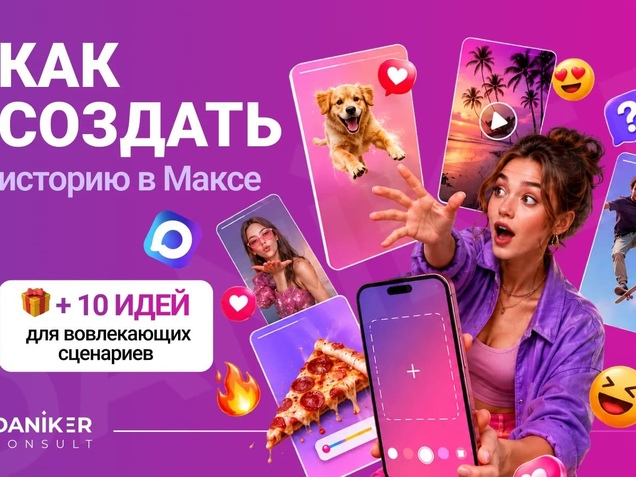 Как создать историю в мессенджере Макс